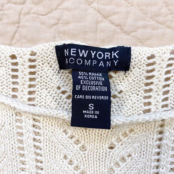 Vintage New York & Co Lace Knit Sweater Womens Small - Picture 2 of 6